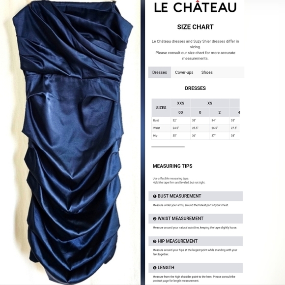 🇨🇦 Le Chateau Strapless Turquoise Satin Dress - Picture 12 of 16
